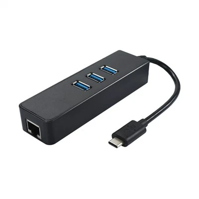 USB 3.0 HUB 3 portli Type-C dan RJ45ga konvertor