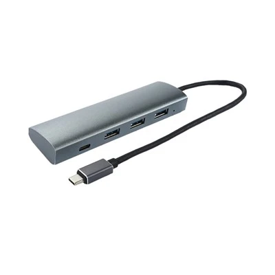 3 portli USB 3.0 va USB C quvvat manbaiga ega USB Type C - USB Adapter HUB