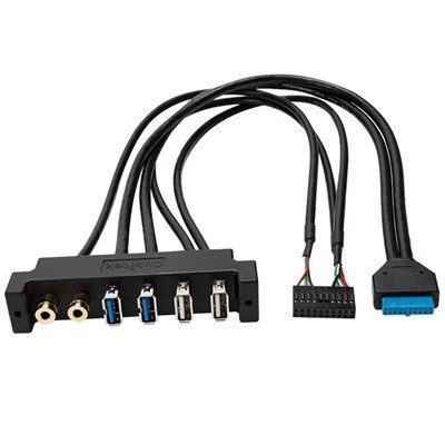 USB3.0 20 PIN va 2,5 mm uyasi USB va 3,5 mm Stereo Jek kabeli