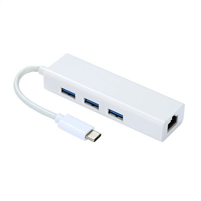 Oq yig'ilgan qobiq USB C HUB Ethernet adapter kabeli