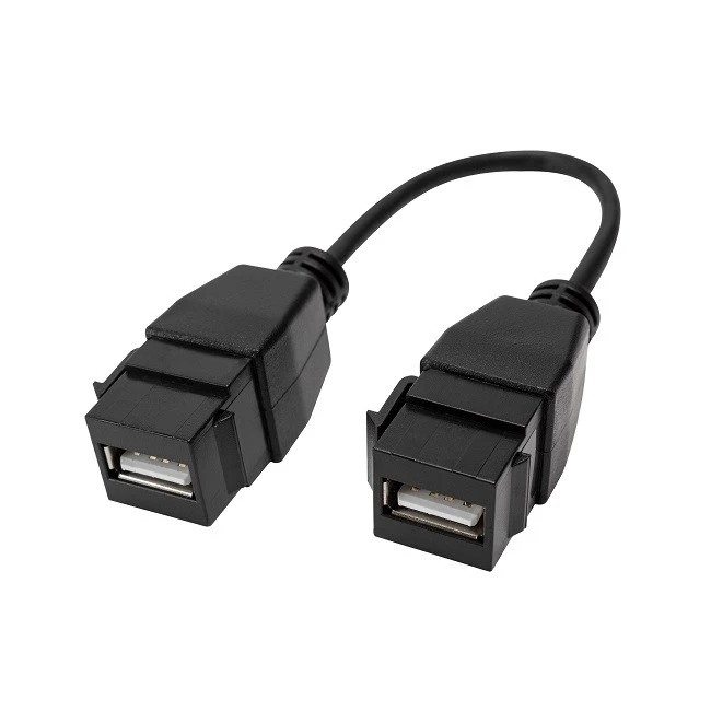 USB 2.0 Female To Female All-in-One Keystone/Panel Mount Coupler Cable