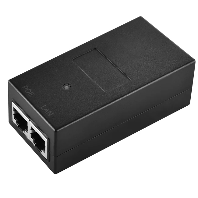 24 Vt devorga o'rnatiladigan Ethernet adapteri PoE injektori